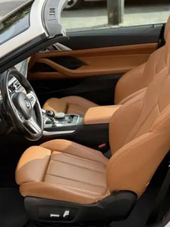 Foto 09 bmw 430i xdrive cabrio 2022 white cognac cognac front seat