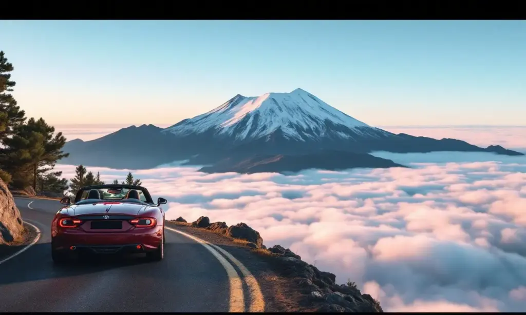 Driving Above the Clouds to Mount Teide